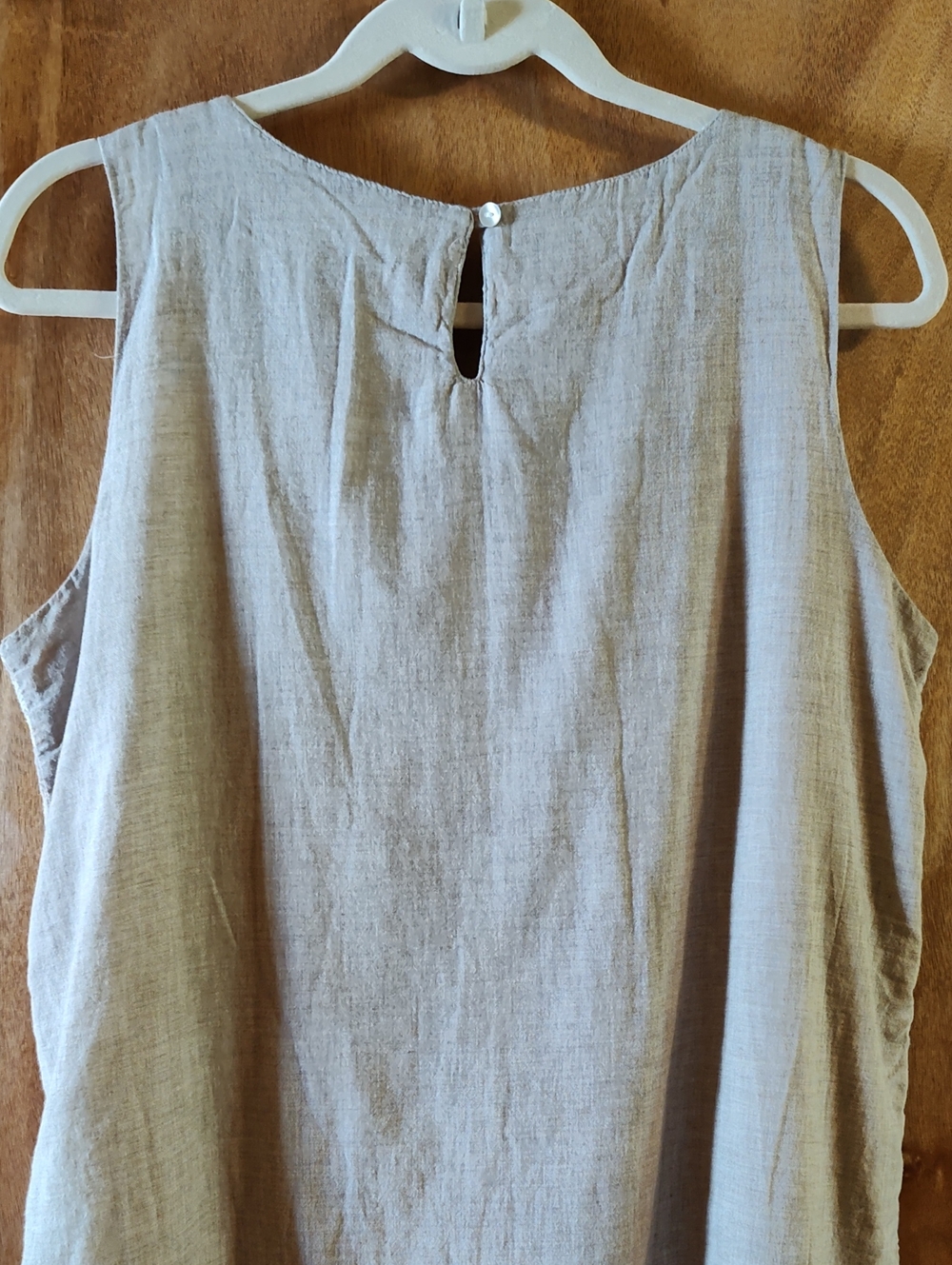 Krazy Kat Embroidered Top Oatmeal Cream Lace Ruffle Sleeveless Cotton India Med - Picture 10 of 13